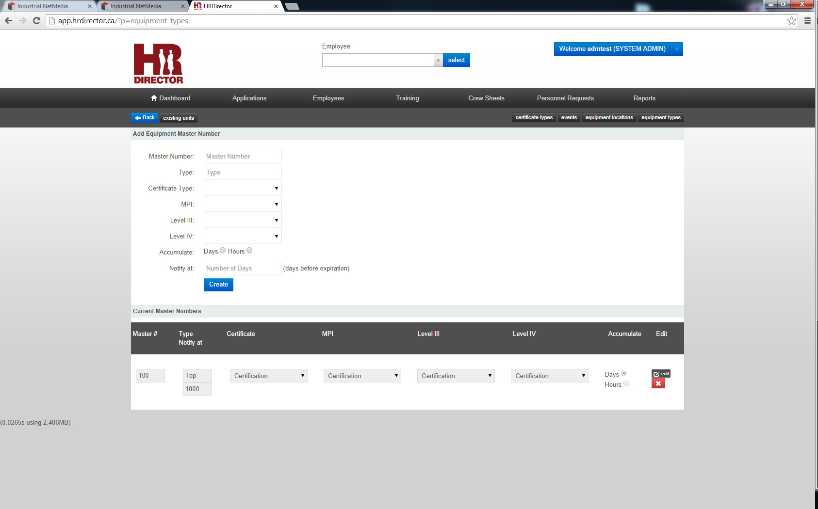 Form for adding  SKU numbers