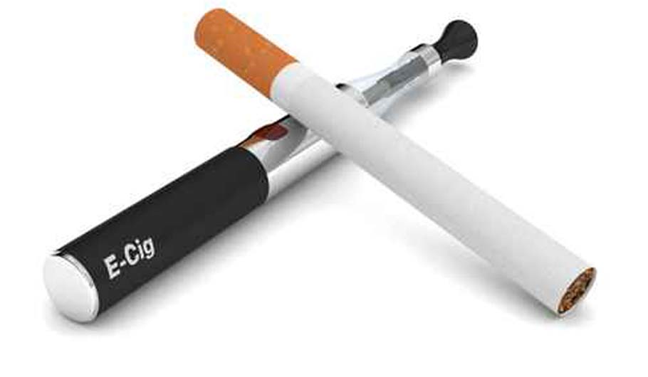 Man using an e-cigarette Man using an e-cigarette