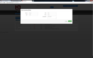 Screenshot of New Inventory Entry